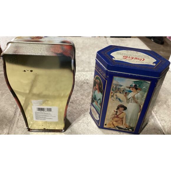 Coca Cola Empty Tins ~ The Drink Of All The Year & 1998 Coke Glass Shaped Tin - Picture 4 of 8